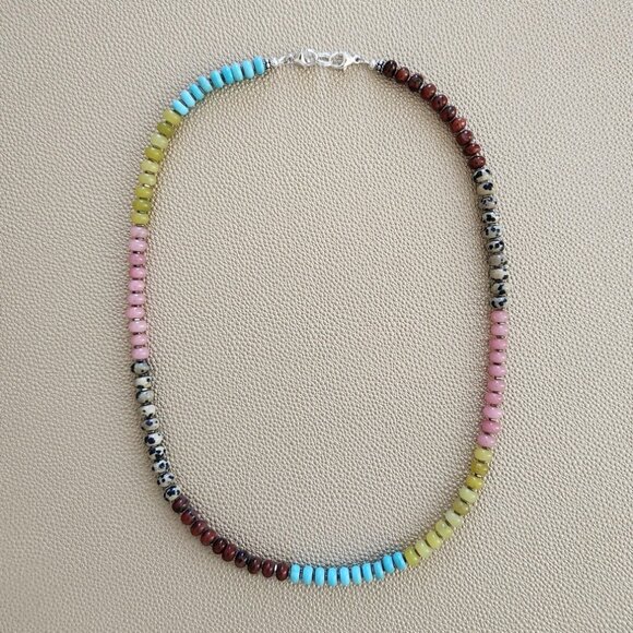 JASPER & JADE NECKLACE--20" - Picture 3 of 3